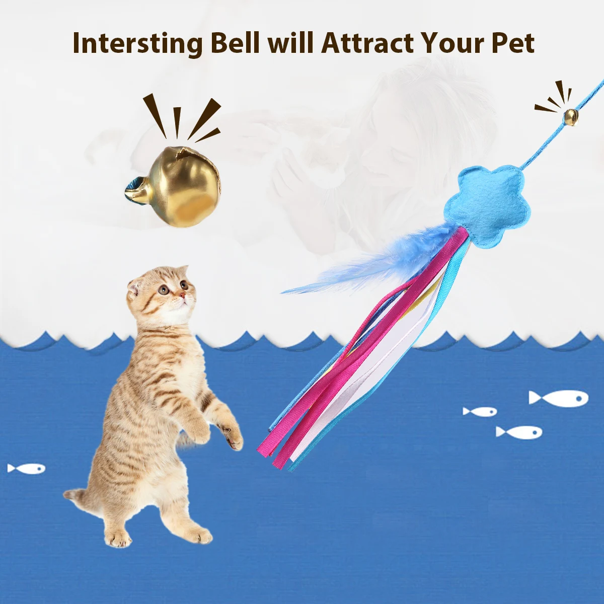 New 2 in 1 Cat Laser Toys Interactive Funny Exercise Feather Teaser Wand Toy with Light Pointer Bell for Pet Dog Cat Laser Toy
New 2 in 1 Cat Laser Toys Interactive Funny Exercise Feather Teaser Wand Toy with Light Pointer Bell for Pet Dog Cat Laser Toy