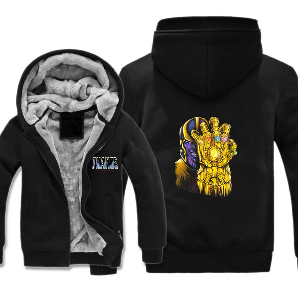 Marvel Thanos jacket Print Hip Hop Streetwear coat Winter Thick Hoodies Men Zipper Jacket Sweatshirt
Marvel Thanos jacket Print Hip Hop Streetwear coat Winter Thick Hoodies Men Zipper Jacket Sweatshirt
