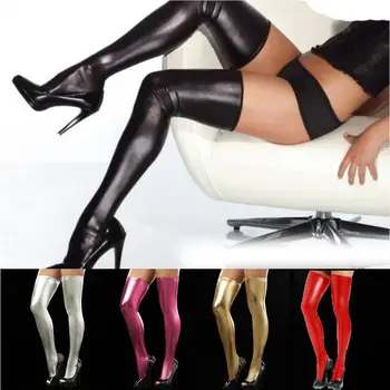 Womens Ladies Sexy PU Leather Over Knee Long Thigh High Stockings Wet Look Fashion Stocking
Womens Ladies Sexy PU Leather Over Knee Long Thigh High Stockings Wet Look Fashion Stocking