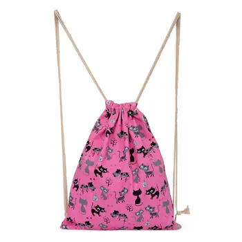 Lovely Cartoon Cat Printed Women Casual Canvas Drawstring Barrel Backpack Beach Bag Girls Ladies School Bags for Teenage Girls
Lovely Cartoon Cat Printed Women Casual Canvas Drawstring Barrel Backpack Beach Bag Girls Ladies School Bags for Teenage Girls