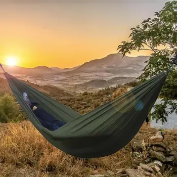 Single Double Hammock Adult Outdoor Backpacking Travel Survival Hunting Sleeping Bed Portable With 2 Straps 2 Carabiner
Single Double Hammock Adult Outdoor Backpacking Travel Survival Hunting Sleeping Bed Portable With 2 Straps 2 Carabiner
