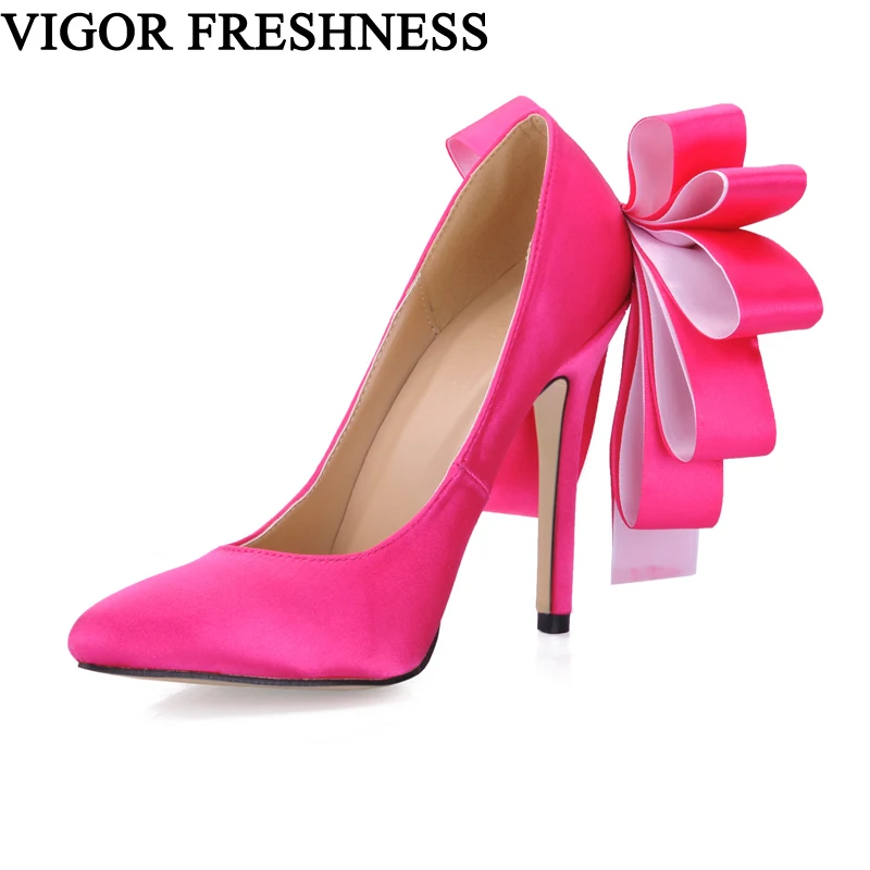 VIGOR FRESHNESS Pumps Woman Shoes Silk Brand Women Bridal Shoes Bow Tie Ladies Shoes Super High Heels Pumps Butterfly Knot CG19
VIGOR FRESHNESS Pumps Woman Shoes Silk Brand Women Bridal Shoes Bow Tie Ladies Shoes Super High Heels Pumps Butterfly Knot CG19