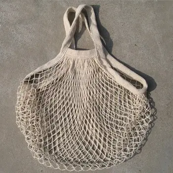 Grocery Net bag Potato bag made of organic cotton cord Color - white 
Grocery Net bag Potato bag made of organic cotton cord Color - white