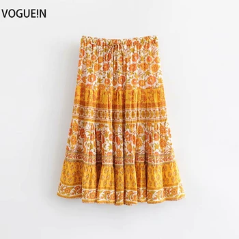 VOGUEIN New Womens Summer Boho Ethnic Orange Floral Print Beach Little Bell Midi Skirt Wholesale
VOGUEIN New Womens Summer Boho Ethnic Orange Floral Print Beach Little Bell Midi Skirt Wholesale
