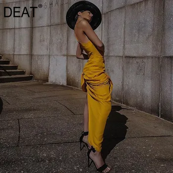 DEAT 2020 New Summer Fashion Women Clothing V-neck Sleeveless Yellow Slim Sexy Vacation Female Vestido WG29907L
DEAT 2020 New Summer Fashion Women Clothing V-neck Sleeveless Yellow Slim Sexy Vacation Female Vestido WG29907L