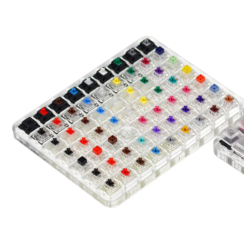 KBDFans 63 Key Cherry Switch Gateron Switch Kailh BOX Switch Keyboard Switch Tester with Acrylic Base and Clear Keycaps
KBDFans 63 Key Cherry Switch Gateron Switch Kailh BOX Switch Keyboard Switch Tester with Acrylic Base and Clear Keycaps