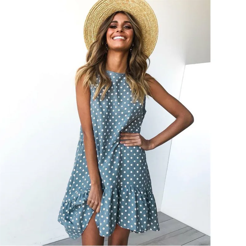 Plus size Round Neck Dot Printing Lotus Leaf Edge Dress Women Summer Loose Casual Holiday Beach Dresses Vetement Femme Ey*
Plus size Round Neck Dot Printing Lotus Leaf Edge Dress Women Summer Loose Casual Holiday Beach Dresses Vetement Femme Ey*
