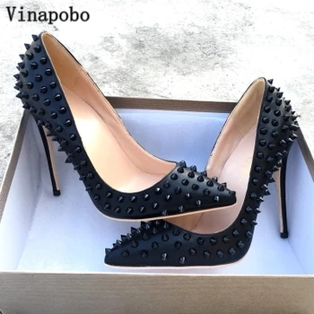 Vinapobo Brand Fashion Lady Stiletto Heels Pumps Matte leather Rivets Designer Pointed Toe Sexy High Heels Wedding Shoes Women
Vinapobo Brand Fashion Lady Stiletto Heels Pumps Matte leather Rivets Designer Pointed Toe Sexy High Heels Wedding Shoes Women