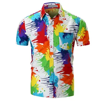 MISSKY Men Summer Shirt Stylish Unique Pigment Printing Shirt Beach Blouse Tops Short Sleeve Cotton Shirt Male Clothes
MISSKY Men Summer Shirt Stylish Unique Pigment Printing Shirt Beach Blouse Tops Short Sleeve Cotton Shirt Male Clothes