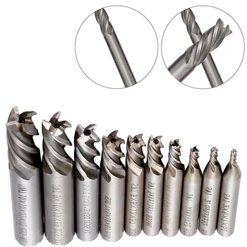 2-10mm 10pcs/set End Mill Set HSS 4 Blades Flute Milling Cutter Router Bit CNC Mill Drill Bit For Power Tools
2-10mm 10pcs/set End Mill Set HSS 4 Blades Flute Milling Cutter Router Bit CNC Mill Drill Bit For Power Tools