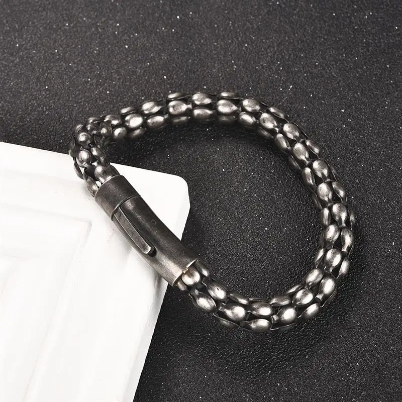 Men's Wheat Chain Bracelet Silver Color Stainless Steel Braslet Hip Hop Wristband Retro Male Rock Gothic Jewelry Christmas Gifts
Men's Wheat Chain Bracelet Silver Color Stainless Steel Braslet Hip Hop Wristband Retro Male Rock Gothic Jewelry Christmas Gifts