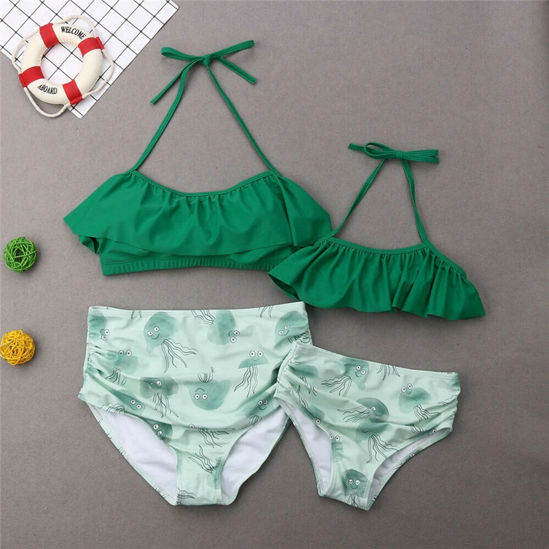 Mother And Daughter Swimsuit Animal Print Mom Son Matching Clothes Family Outfits Swimwear Bikini | Спорт и развлечения