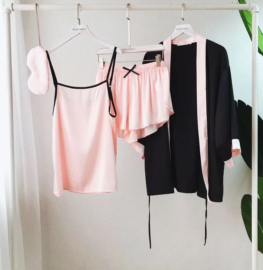 Summer Women Silk Soft Elegant Pajamas Sets with Shorts Female Satin Casual Brief Pyjama Home Wear 4 Pieces Pijama Sleepwear
Summer Women Silk Soft Elegant Pajamas Sets with Shorts Female Satin Casual Brief Pyjama Home Wear 4 Pieces Pijama Sleepwear