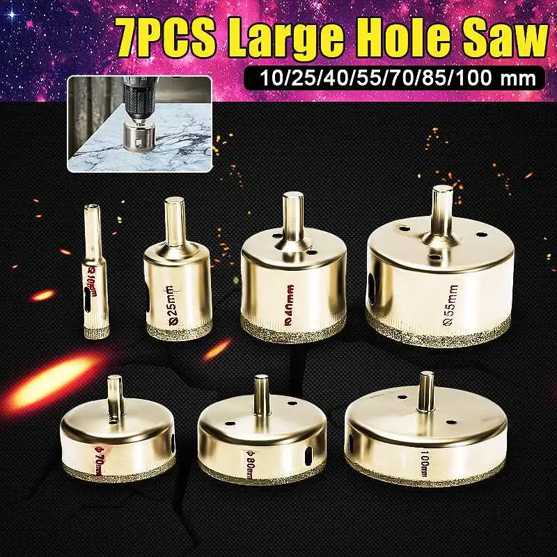 10/25/40/55/70/85/100 mm 7PCS Large Diamond Hole Saw Tile Ceramic Glass Porcelain Marble Drill Bit Set
10/25/40/55/70/85/100 mm 7PCS Large Diamond Hole Saw Tile Ceramic Glass Porcelain Marble Drill Bit Set