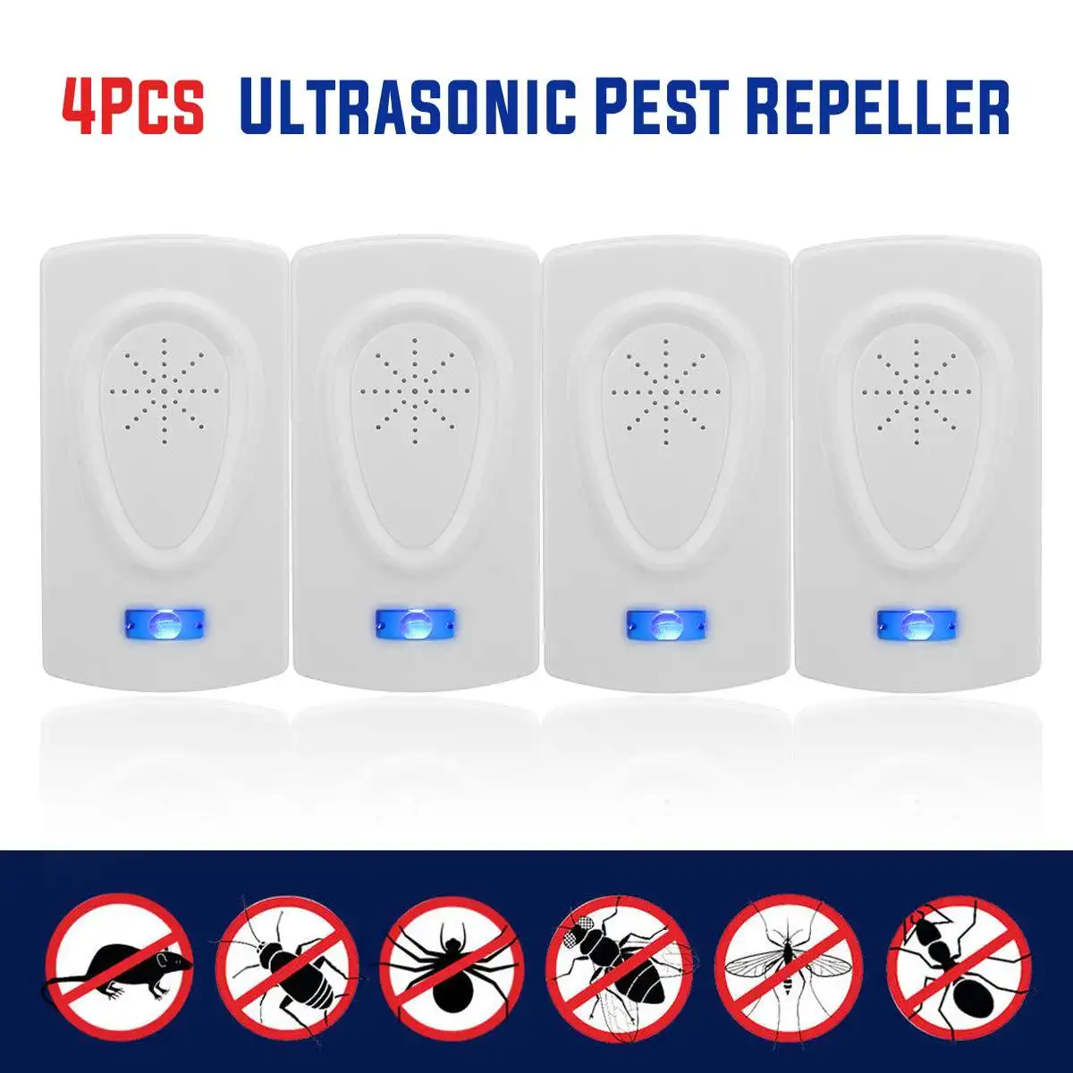 4Pcs Ultrasound Mouse Cockroach Repeller Device Insect Rats Spiders Mosquito Killer Pest Control Household Pest
4Pcs Ultrasound Mouse Cockroach Repeller Device Insect Rats Spiders Mosquito Killer Pest Control Household Pest