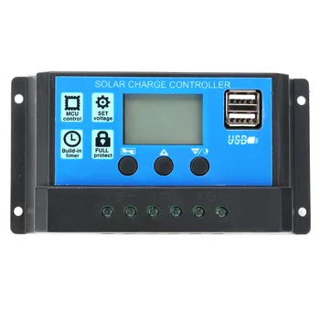 12V/24V Auto Solar Cell Panel Charge Controller 10A 20A 30A Dual USB LCD Display PWM Solar Charge Controller Regulator
12V/24V Auto Solar Cell Panel Charge Controller 10A 20A 30A Dual USB LCD Display PWM Solar Charge Controller Regulator