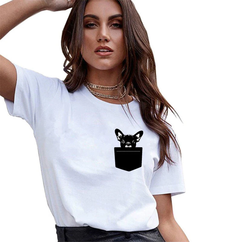 Funny Cute French Bulldog T-Shirt Women Vogue White T Shirt 100% Cotton O-Neck Summer Casual Short Tops Aesthetic Shirt
Funny Cute French Bulldog T-Shirt Women Vogue White T Shirt 100% Cotton O-Neck Summer Casual Short Tops Aesthetic Shirt