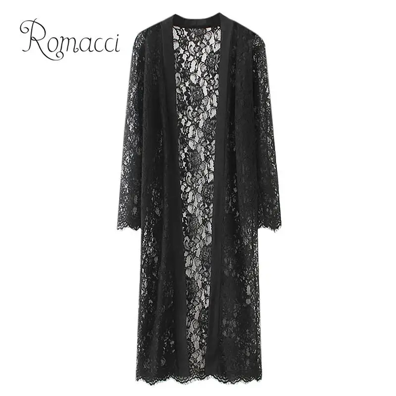 Romacci Black Lace Cardigan Women 2019 Summer New Arrival Long Sleeve Crochet Kimono Female Loose Boho Outerwear Beach Cover Up
Romacci Black Lace Cardigan Women 2019 Summer New Arrival Long Sleeve Crochet Kimono Female Loose Boho Outerwear Beach Cover Up