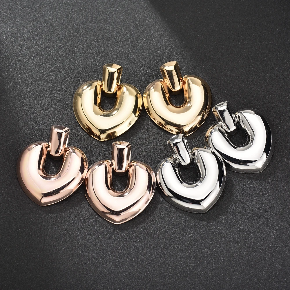 MESTILO Jewelry Geometric Big Heart Earrings Gold Silver Rose Gold Color Long Shining Statement Drop Earrings For Women Gift
MESTILO Jewelry Geometric Big Heart Earrings Gold Silver Rose Gold Color Long Shining Statement Drop Earrings For Women Gift