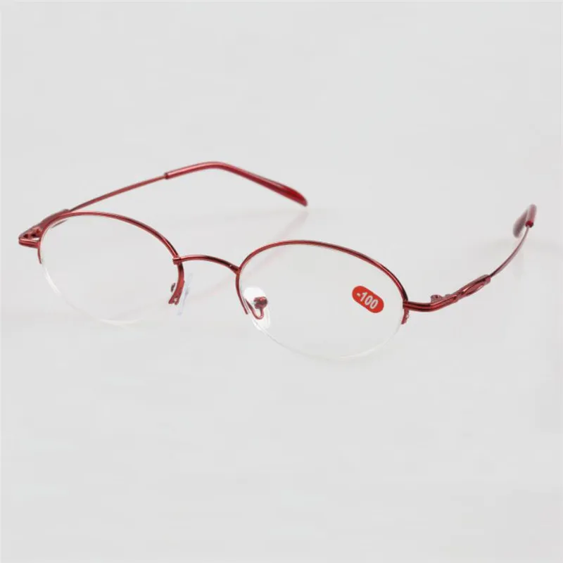 New Women Finished Myopia Glasses Ladies half Frame Memory Metal Nearsighted Glasses Ultralight Flexible Legs -1.0 TO -4.0 M024
New Women Finished Myopia Glasses Ladies half Frame Memory Metal Nearsighted Glasses Ultralight Flexible Legs -1.0 TO -4.0 M024