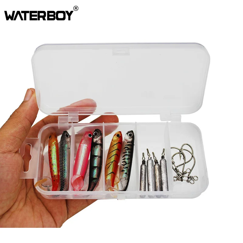 WATERBOY Rainbow Drop Shot Soft Fishing Lure set PVC Material Aluminum Foil Embedded Lead Sinker Fishing Tackle Artificial Bait
WATERBOY Rainbow Drop Shot Soft Fishing Lure set PVC Material Aluminum Foil Embedded Lead Sinker Fishing Tackle Artificial Bait