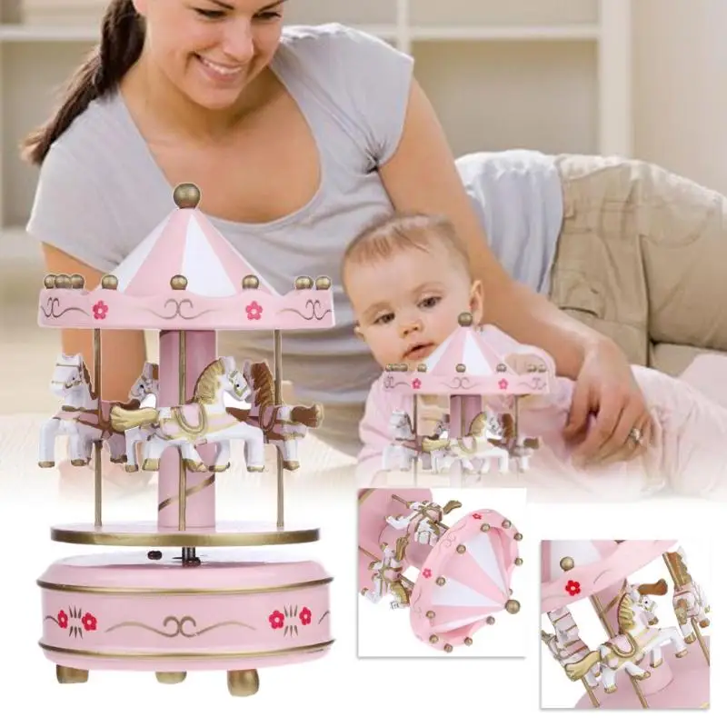 3 Color Merry-go-round Music Box baby room decoration Wooden Carousel Horse Music Box Wedding Birthday Gift home decor
3 Color Merry-go-round Music Box baby room decoration Wooden Carousel Horse Music Box Wedding Birthday Gift home decor