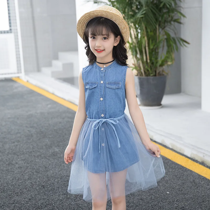 Children's clothing new summer sleeveless cotton 2019 new denim shirt + mesh skirt suit baby girl clothes
Children's clothing new summer sleeveless cotton 2019 new denim shirt + mesh skirt suit baby girl clothes