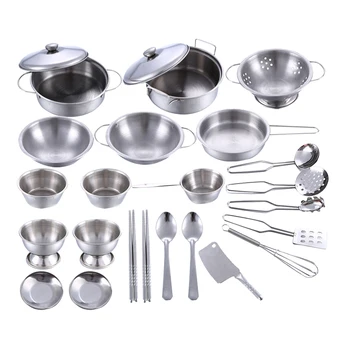 25PCS Houseware Creative Stainless Steel Kitchen Pretend Cookware Play Pots and Pans Cooking Utensils for Girls Boys
25PCS Houseware Creative Stainless Steel Kitchen Pretend Cookware Play Pots and Pans Cooking Utensils for Girls Boys