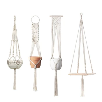 Macrame Plant Hangers Hanging Plant Shelf Indoor Wall Planter Decorative Flower Pot Holder Boho Home Decor, Set Of 4
Macrame Plant Hangers Hanging Plant Shelf Indoor Wall Planter Decorative Flower Pot Holder Boho Home Decor, Set Of 4