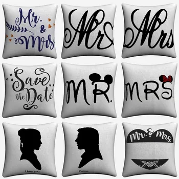 Mr and Mrs Love Couple Decorative Linen Cushion Cover Pillow Case For Sofa 45x45cm Home Decor Throw Pillowcase Almofada
Mr and Mrs Love Couple Decorative Linen Cushion Cover Pillow Case For Sofa 45x45cm Home Decor Throw Pillowcase Almofada