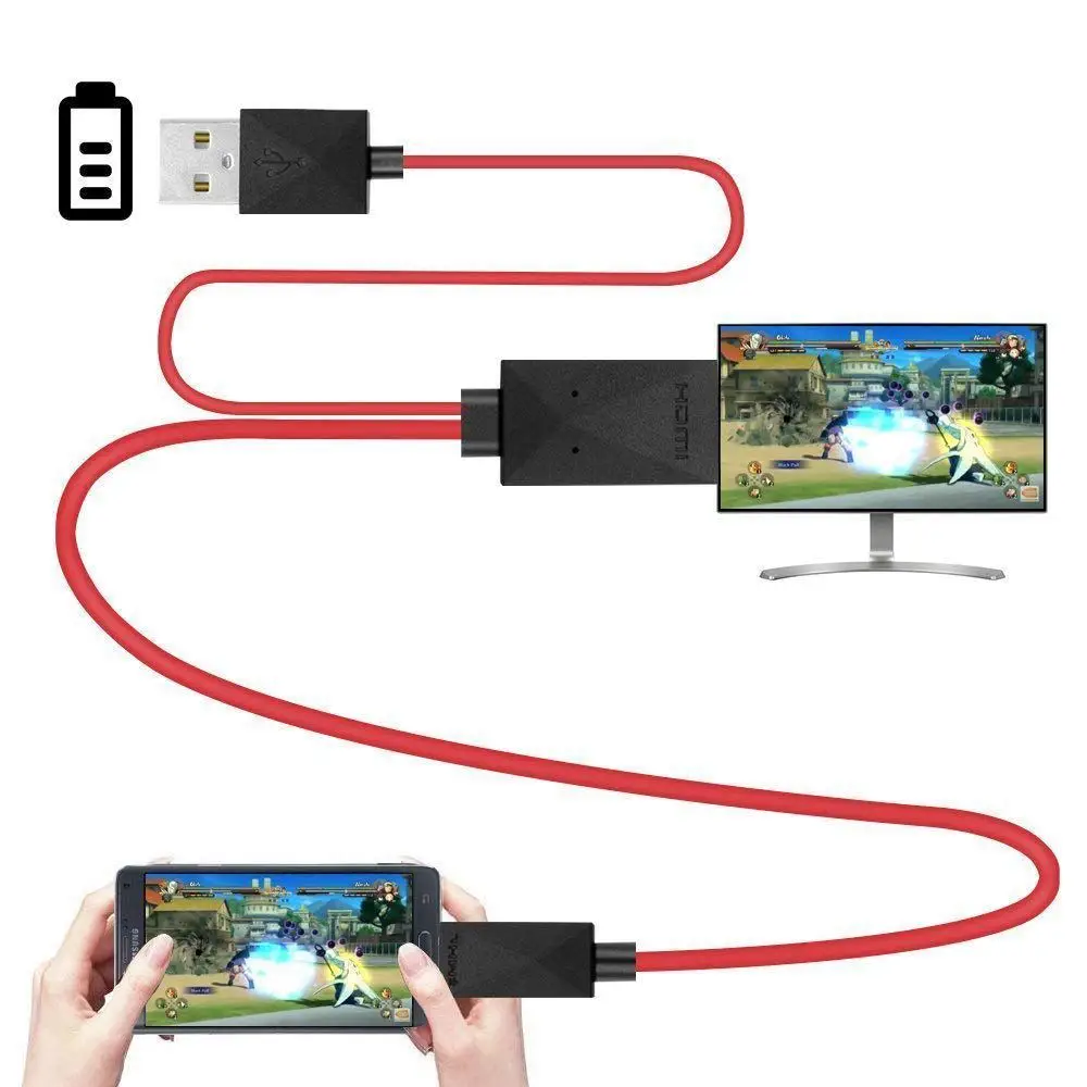 

6.5 Feet MHL Micro-USB to HDMI Adapter Converter Cable 1080P HDTV for Android Devices Samsung Galaxy S3 S4 S5 Note 3 Note 2 No