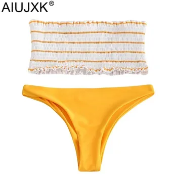 AIUJXK New Arrival 2019 Striped Smocked Fold Bandeau Biquini Women Lingerie Beach Style Bra And Panty Sexy 2 Piece Swimsuit
AIUJXK New Arrival 2019 Striped Smocked Fold Bandeau Biquini Women Lingerie Beach Style Bra And Panty Sexy 2 Piece Swimsuit