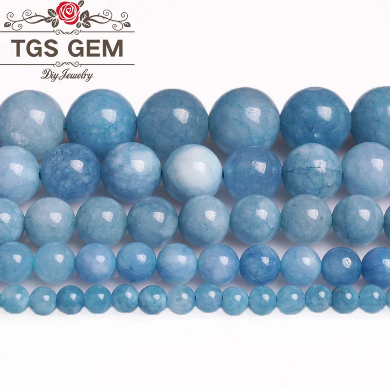 Natural Stone Blue Aquamarin Stone Round Loose Angelite Smooth Beads DIY For Bracelet Necklace Jewelry Making 4 6 8 10 12MM
Natural Stone Blue Aquamarin Stone Round Loose Angelite Smooth Beads DIY For Bracelet Necklace Jewelry Making 4 6 8 10 12MM