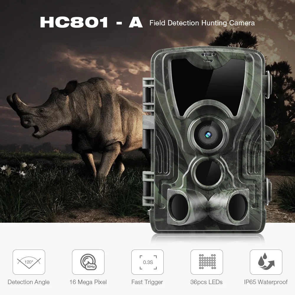 Outlife HC - 801A Hunting Cameras 0.3s Trigger 16MP IP65 120 Degree 1080P HD PIR Sensor Night Vision Hunting Trail Camera
Outlife HC - 801A Hunting Cameras 0.3s Trigger 16MP IP65 120 Degree 1080P HD PIR Sensor Night Vision Hunting Trail Camera