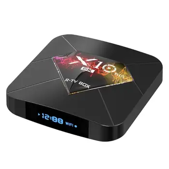 

X10 Plus Smart TV Box Android 9.0 Quad Core 4+64G USB 3.0 HDMI 2.0 6K H.265 Set Top Box Support 128G TF Card