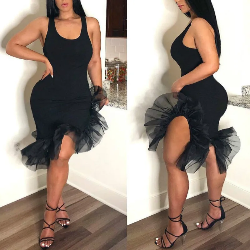 Sleeveless Sheath Irregular Dress 2019 Summer Ruffle Gauze Boho Beach Dresses Women Sexy Solid Bodycon Midi Party Dress Vestidos
Sleeveless Sheath Irregular Dress 2019 Summer Ruffle Gauze Boho Beach Dresses Women Sexy Solid Bodycon Midi Party Dress Vestidos