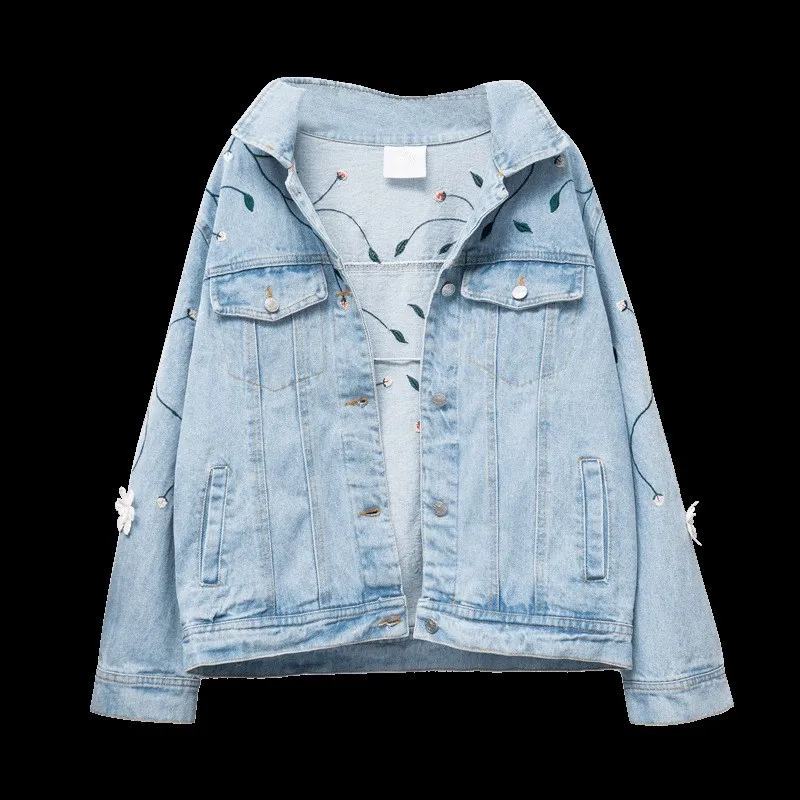 Plus Size Women Lapel Flower Embroidery Jackets 2019 New Single Breasted Casual Denim Coat Pockets Large Size Coats
Plus Size Women Lapel Flower Embroidery Jackets 2019 New Single Breasted Casual Denim Coat Pockets Large Size Coats