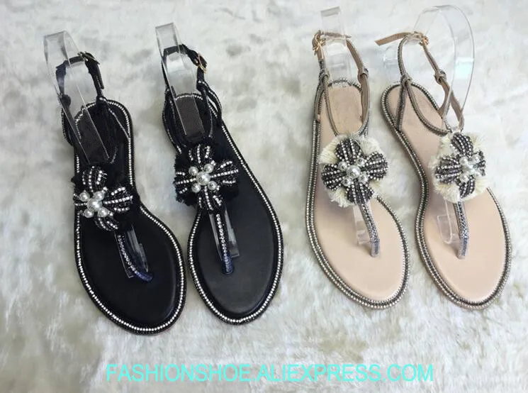 Summer Hot Pearl Bow Women Clip Toe Flat Sandals Luxury Crystal T-Straps Ladies Fashion Fringe Sandals Ankle Buckles Female Shoe
Summer Hot Pearl Bow Women Clip Toe Flat Sandals Luxury Crystal T-Straps Ladies Fashion Fringe Sandals Ankle Buckles Female Shoe