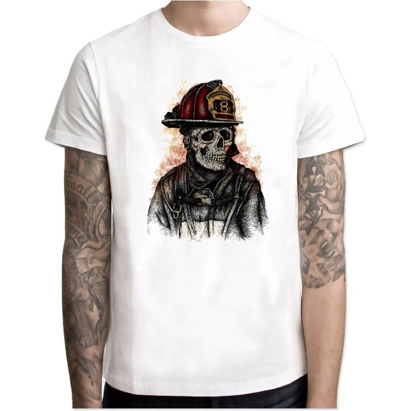 2019 Newest Fashion Men T-Shirt Personality Skull Firefighters Printing O-Neck T Shirt Novelty Tops Tees Camisetas Hombre
2019 Newest Fashion Men T-Shirt Personality Skull Firefighters Printing O-Neck T Shirt Novelty Tops Tees Camisetas Hombre