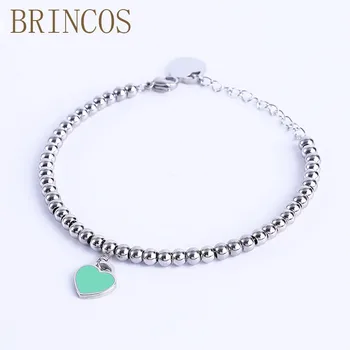 316L Stainless Steel heart Braceler&bracelet For Women Tiff Bead Chain Love Pendant Gold Silver Color Brand Statement Jewelry
316L Stainless Steel heart Braceler&bracelet For Women Tiff Bead Chain Love Pendant Gold Silver Color Brand Statement Jewelry