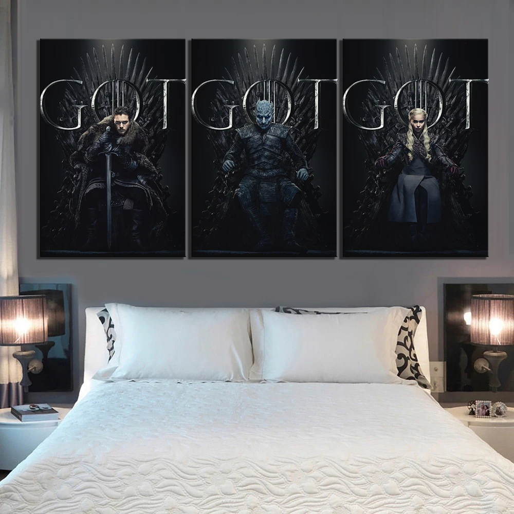 3 Piece Game of Thrones Movie Poster Paintings Night's King Jon Snow Daenerys Targaryen Pictures HD Canvas Paintings Wall Art
3 Piece Game of Thrones Movie Poster Paintings Night's King Jon Snow Daenerys Targaryen Pictures HD Canvas Paintings Wall Art