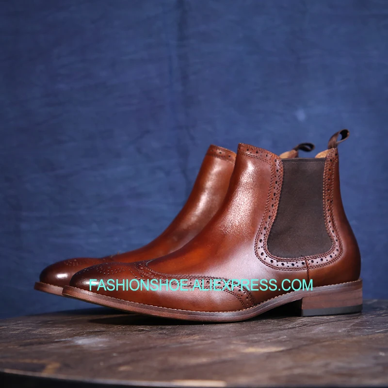 British Style Vintage Chelsea Boots Cow leather High top Handmade Martin Booties Men
British Style Vintage Chelsea Boots Cow leather High top Handmade Martin Booties Men