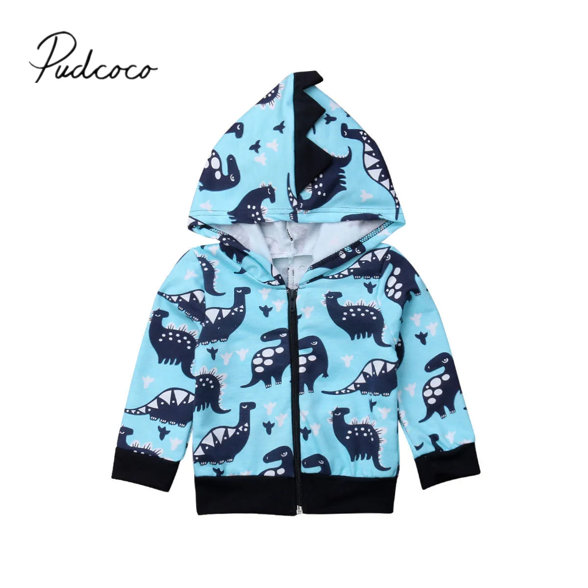 Baby Boys Long Sleeve Dinosaur Hoodies Kids Sweatshirt Toddler Zip-up Jacket 4T//5T Light Gray