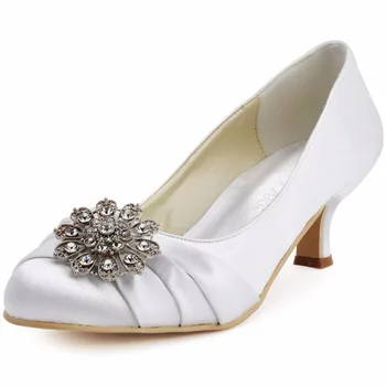 Women's shoes mid heel wedding bridal pumps buckle ladies bride satin prom party dress shoes EP2015 White ivory silver
Women's shoes mid heel wedding bridal pumps buckle ladies bride satin prom party dress shoes EP2015 White ivory silver