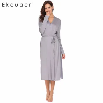 Ekouaer Women Bathrobe Dressing Gown Solid Long Sleeve Back Double Layer Sleepwear Mid Calf Kimono Spa Robes Female Nightwear
Ekouaer Women Bathrobe Dressing Gown Solid Long Sleeve Back Double Layer Sleepwear Mid Calf Kimono Spa Robes Female Nightwear