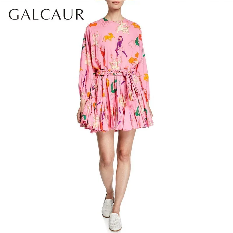 GALCAUR Cartoon Print Dresses For Women O Neck Long Sleeve High Waist With Sashes Mini Female Dress 2019 Sweet Style Fashion
GALCAUR Cartoon Print Dresses For Women O Neck Long Sleeve High Waist With Sashes Mini Female Dress 2019 Sweet Style Fashion