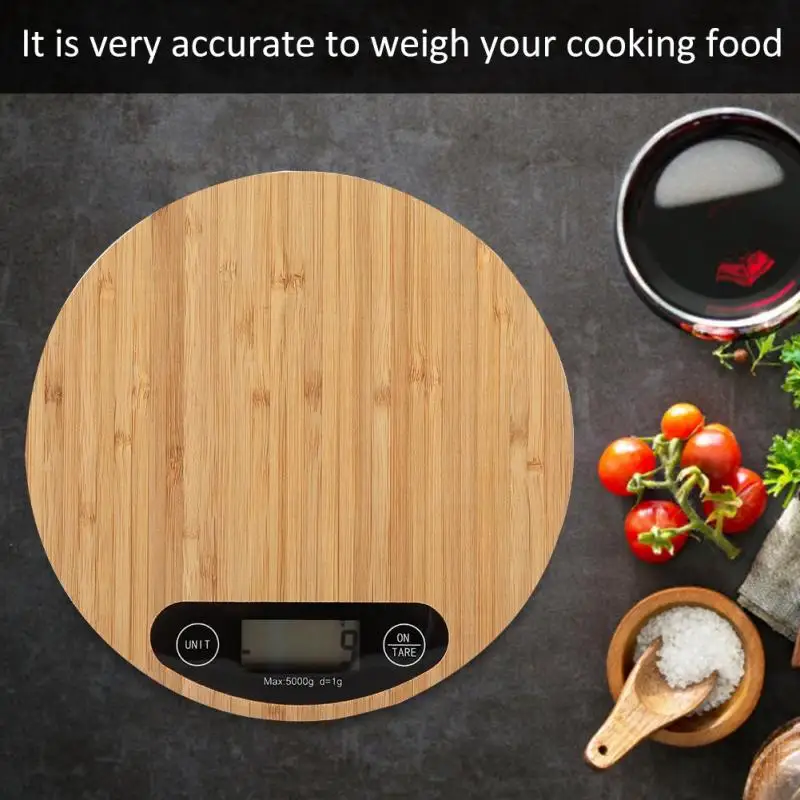 Mini LED Electronic Kitchen Scales Cooking Measure Tools Digital Round Bamboo Kitchen Weighing Scale 5000g/1g
Mini LED Electronic Kitchen Scales Cooking Measure Tools Digital Round Bamboo Kitchen Weighing Scale 5000g/1g