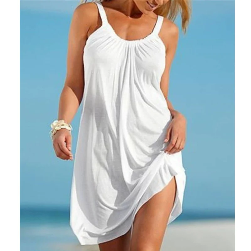 Summer Women Beach Mini Sundress Sexy Ladies Sleeveless Short Mini Dress Holiday Party Solid Casual Dresses
Summer Women Beach Mini Sundress Sexy Ladies Sleeveless Short Mini Dress Holiday Party Solid Casual Dresses
