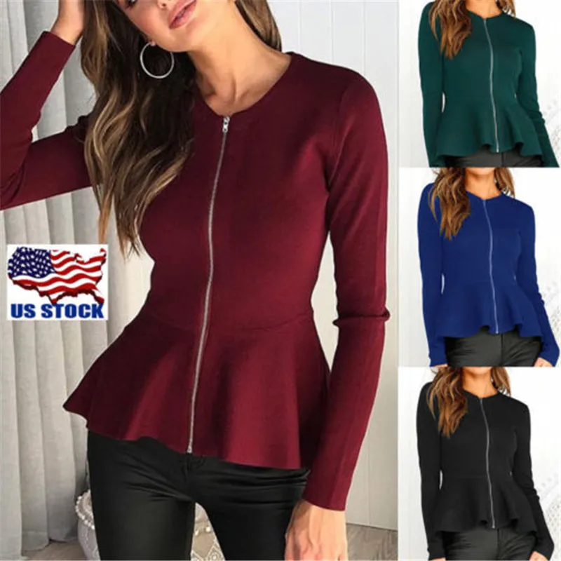 Long Sleeve Womens Casual Jackets Zip Up Autumn Spring Out Wear Clothes Ruffles Pleated Ladies Long Sleeve Loose Casual Coats
Long Sleeve Womens Casual Jackets Zip Up Autumn Spring Out Wear Clothes Ruffles Pleated Ladies Long Sleeve Loose Casual Coats