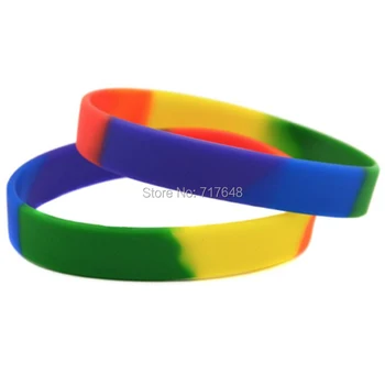 100pcs Blank Gay Pride Rainbow segmented wristband silicone bracelets free shipping by ePacket A
100pcs Blank Gay Pride Rainbow segmented wristband silicone bracelets free shipping by ePacket A